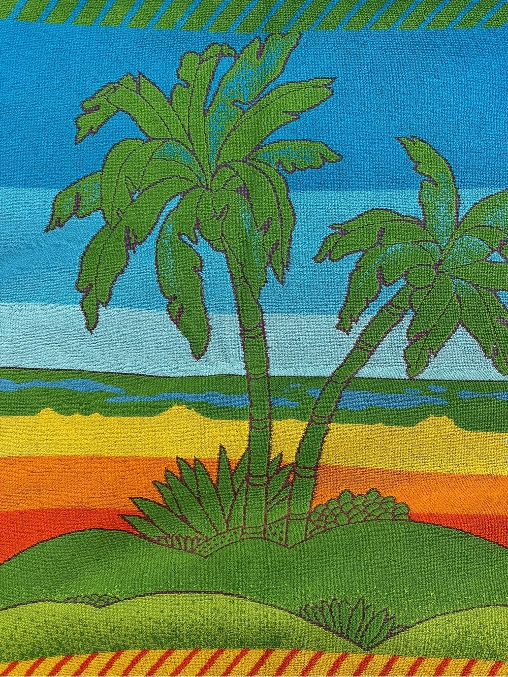 Vintage Seven Seas Tropical Palm Tree Beach Towel Retro Kitsch 70s/80s